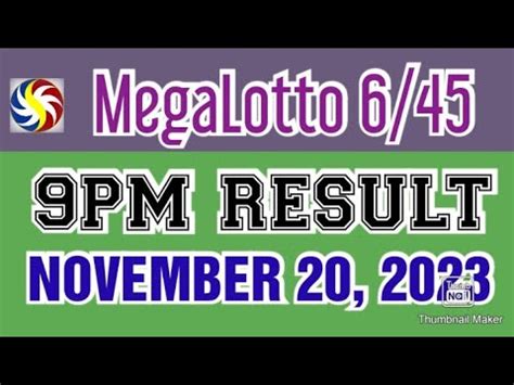 Mega Lotto 6/45 Result November 10, 2023 .